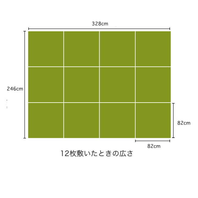 置き畳を12枚敷いた時のレイアウト.jpg 置き畳を12枚敷いた時のレイアウト