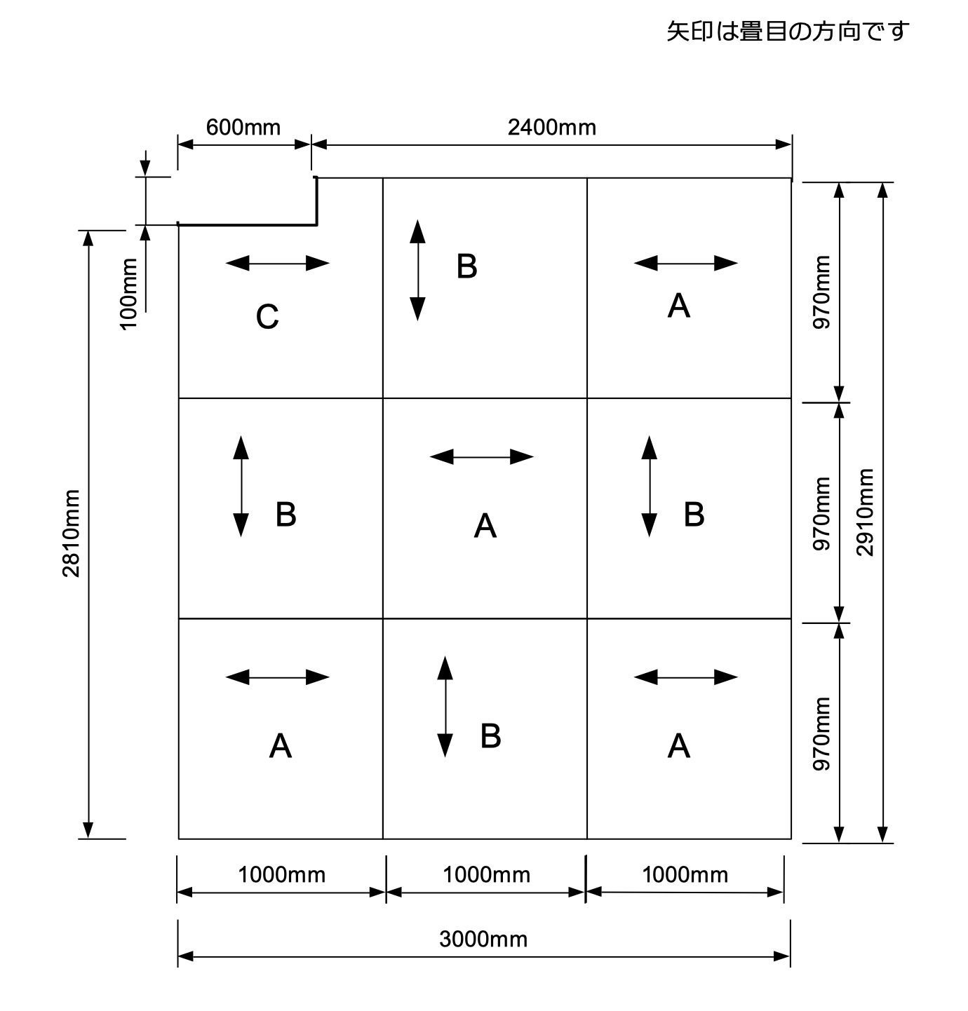 部屋の図面 畳のレイアウト