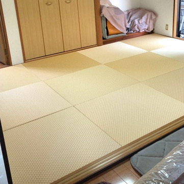 DIYで古い畳から琉球畳に入替え