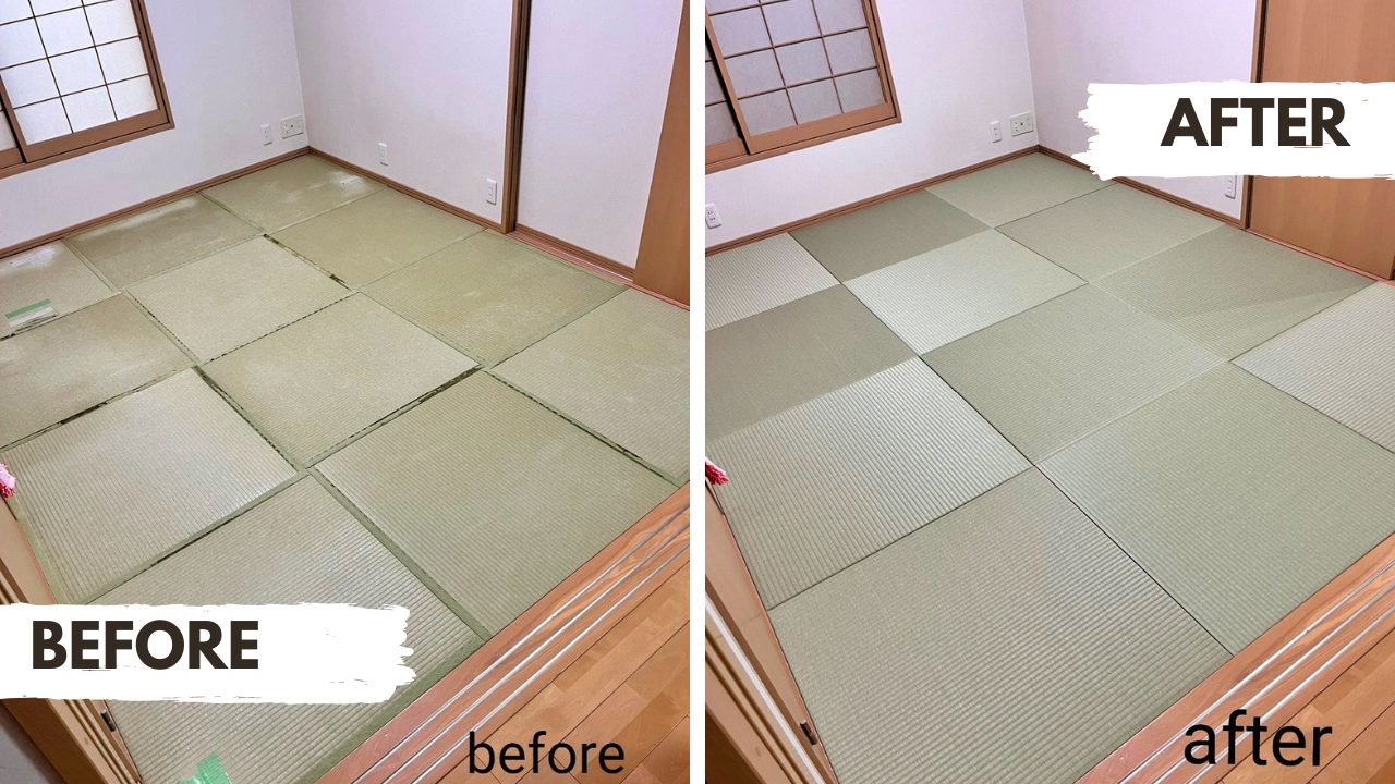 【お客様の声】古くなった畳をDIYで琉球畳に入替え！部屋が明るく蘇った事例